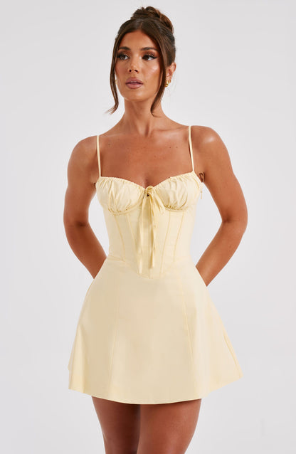 Lacey Mini Dress Lemon