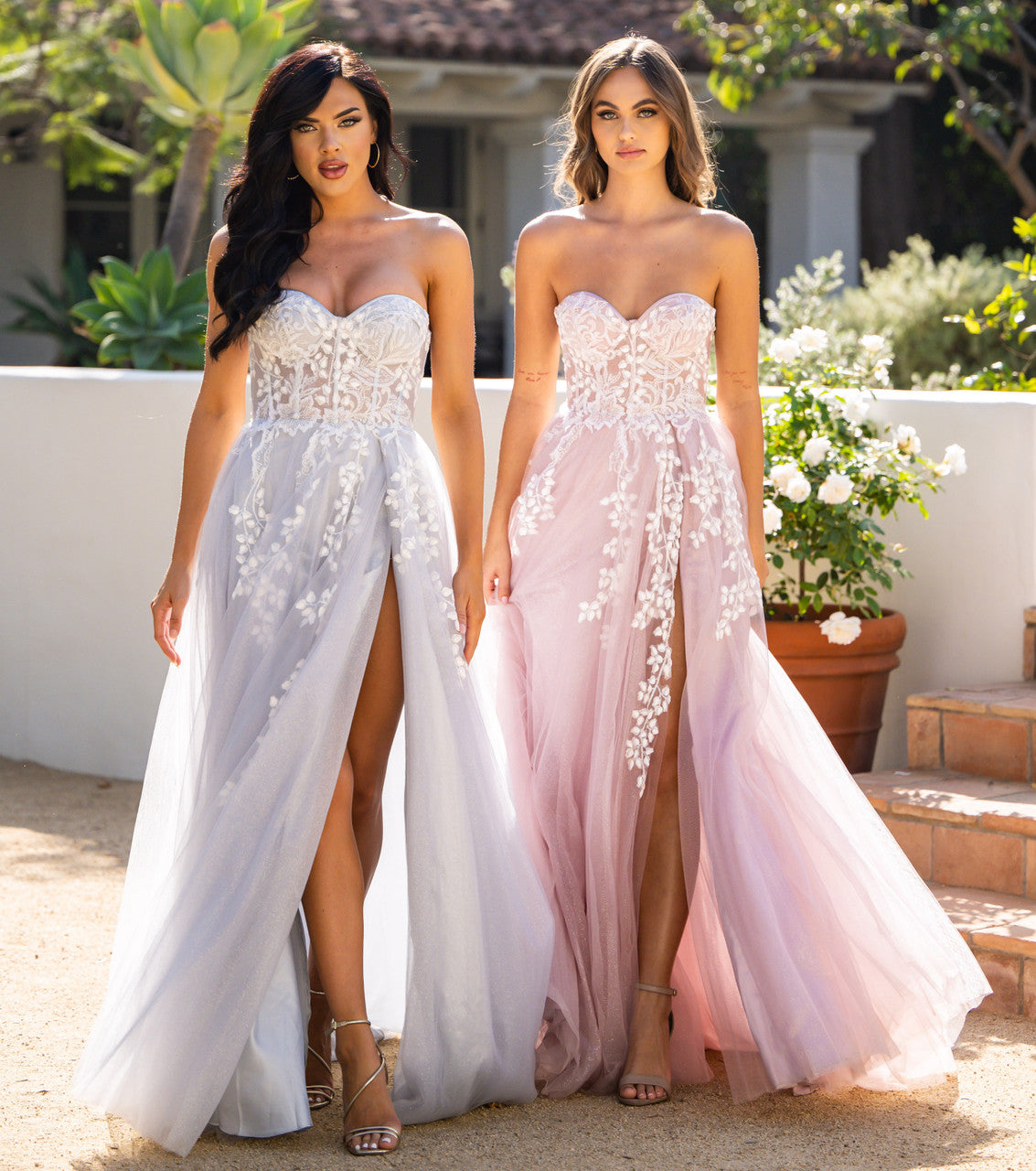 SOLAINE GOWN MAUVE STRAPLESS BUSTIER CORSET A- DRESS