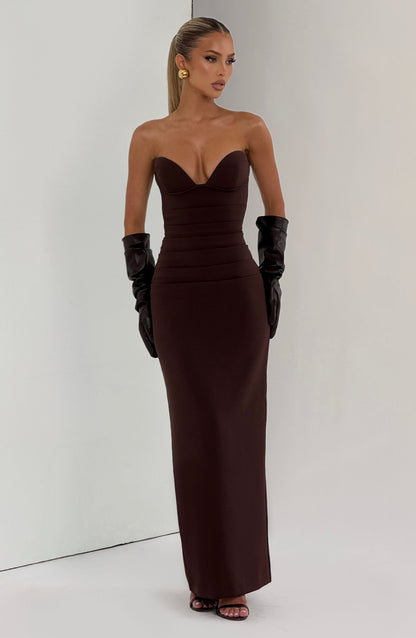 Lindsey Maxi Dress Plum Brown