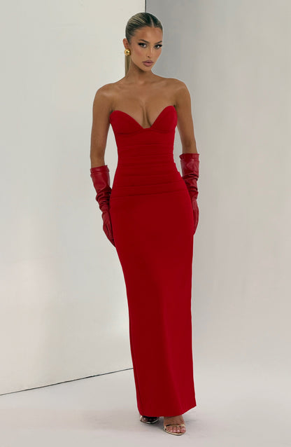 Lindsey Maxi Dress Red