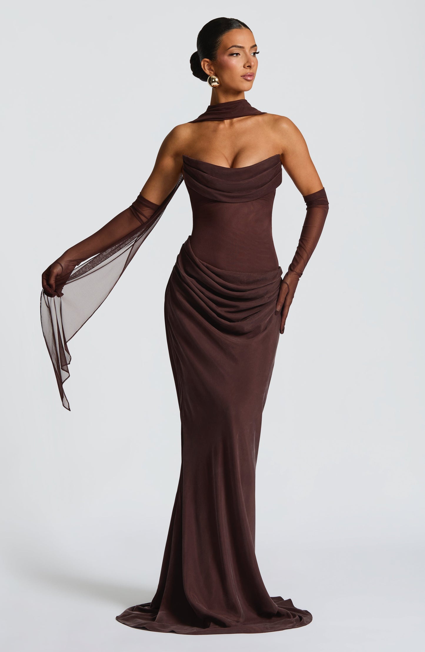 Liora Maxi Dress Plum Brown