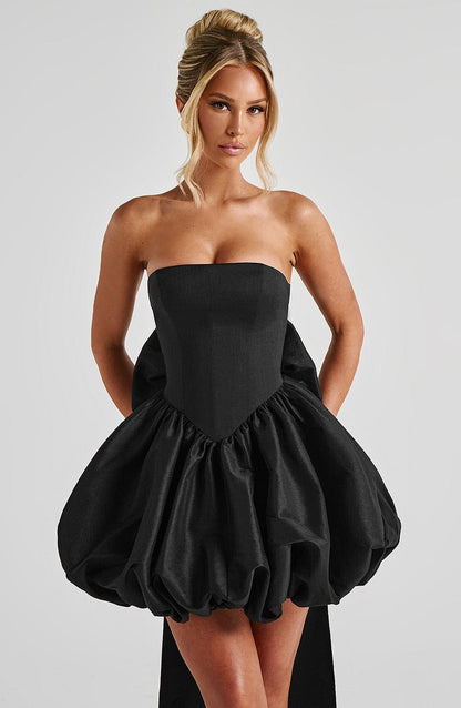 Lotus Mini Dress Black