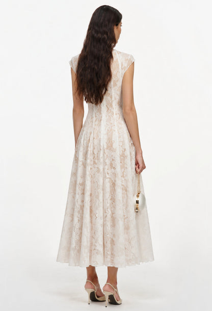 Louise White Lace Midi Dress