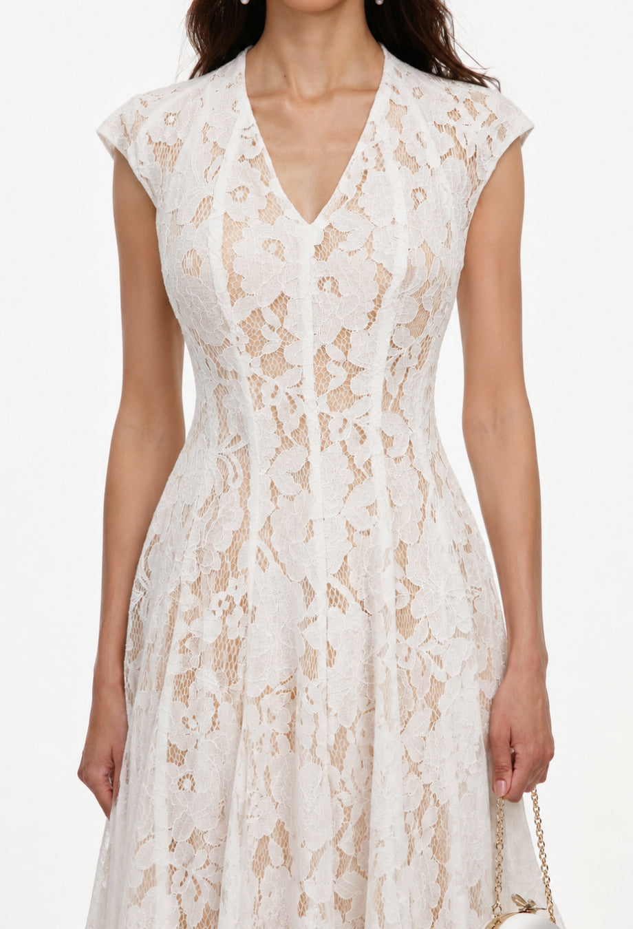 Louise White Lace Midi Dress