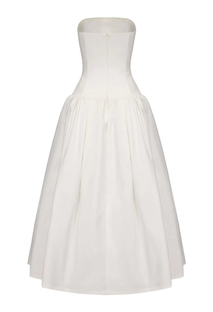 Madeleine Strapless Midi Dress White