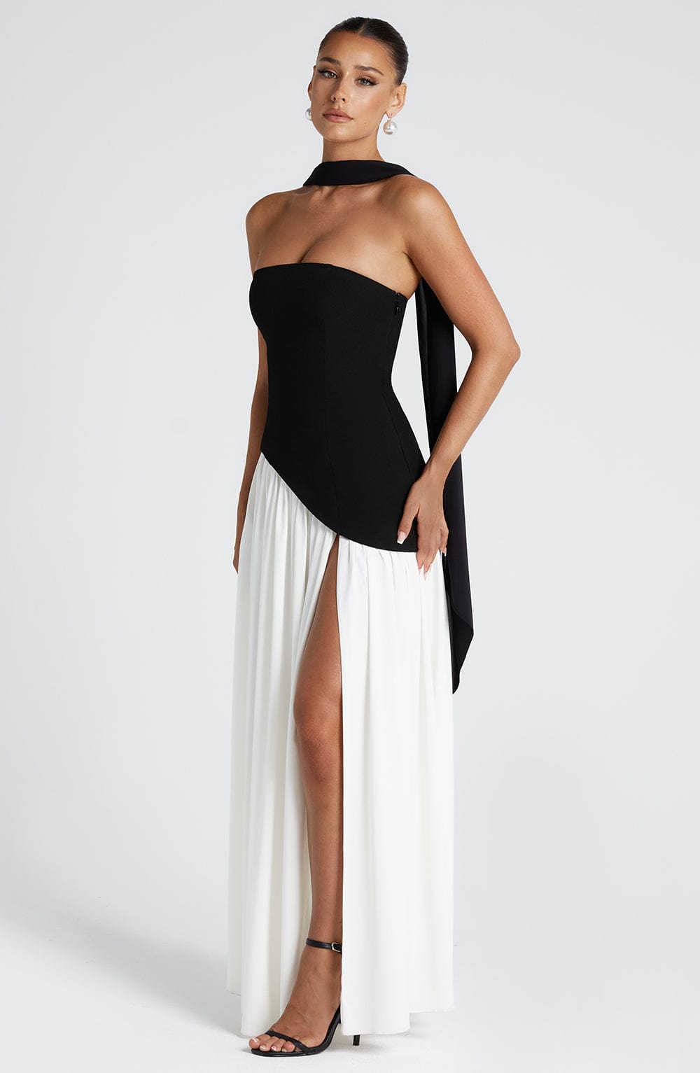 Maliyah Maxi Dress Black/White