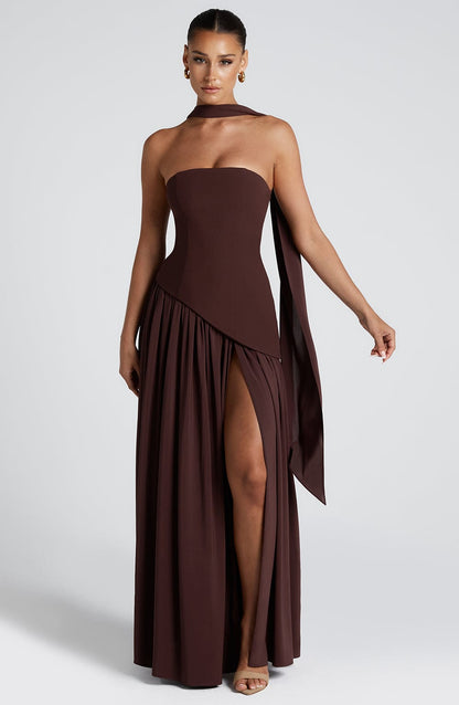 Maliyah Maxi Dress Plum Brown