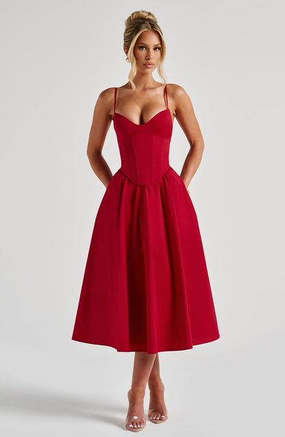 Mariella Midi Dress Red
