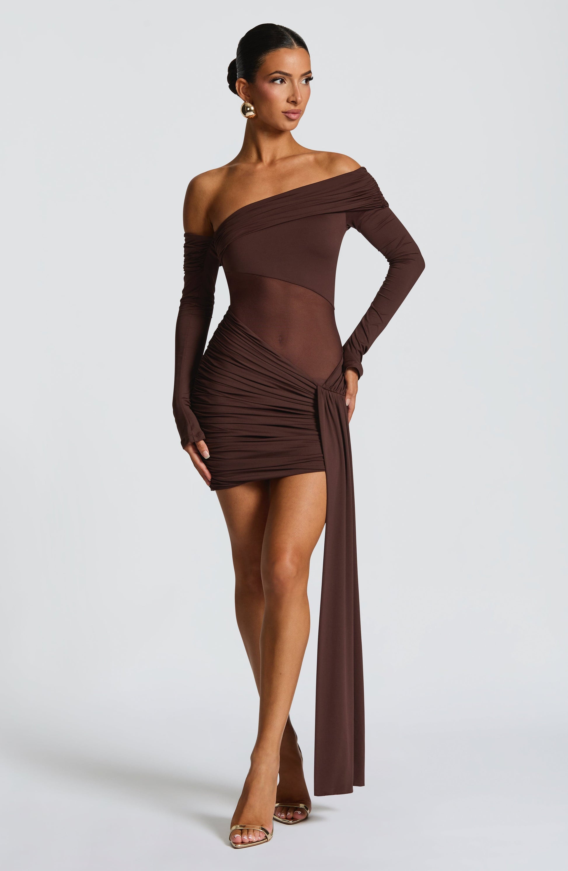 Mavra Mini Dress Plum Brown