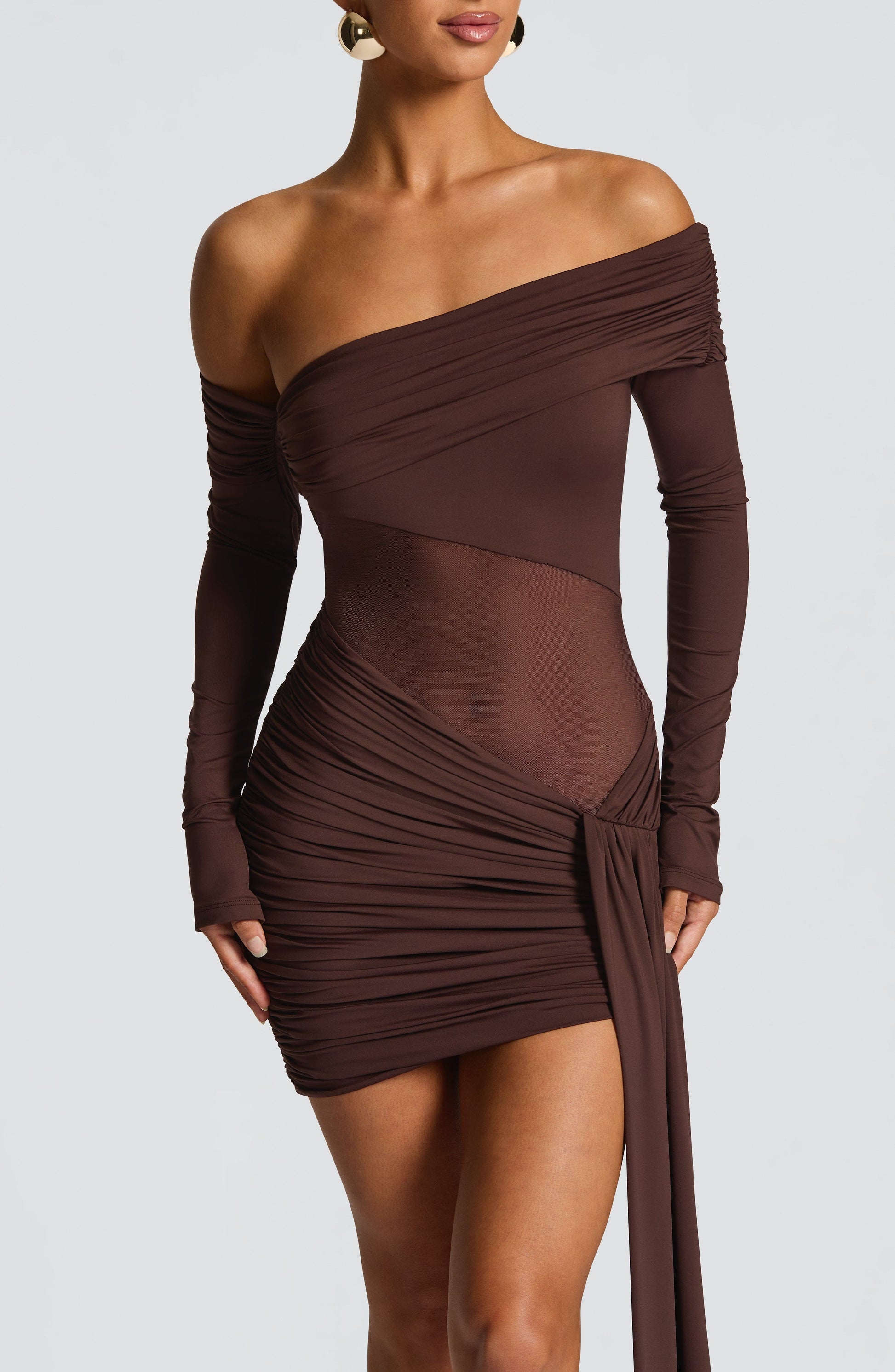 Mavra Mini Dress Plum Brown