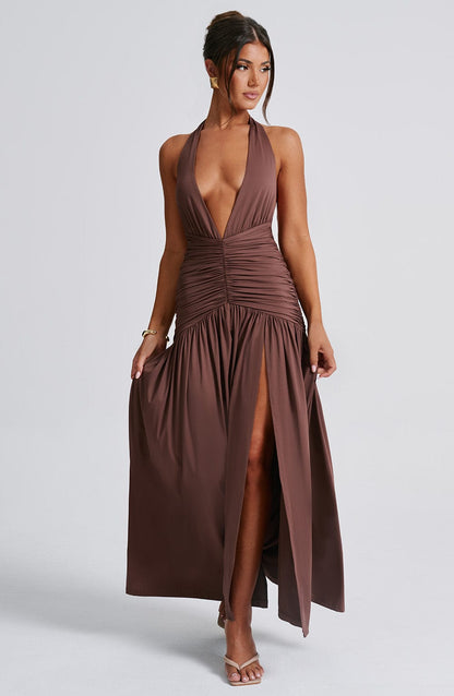 Melania Maxi Dress Chocolate