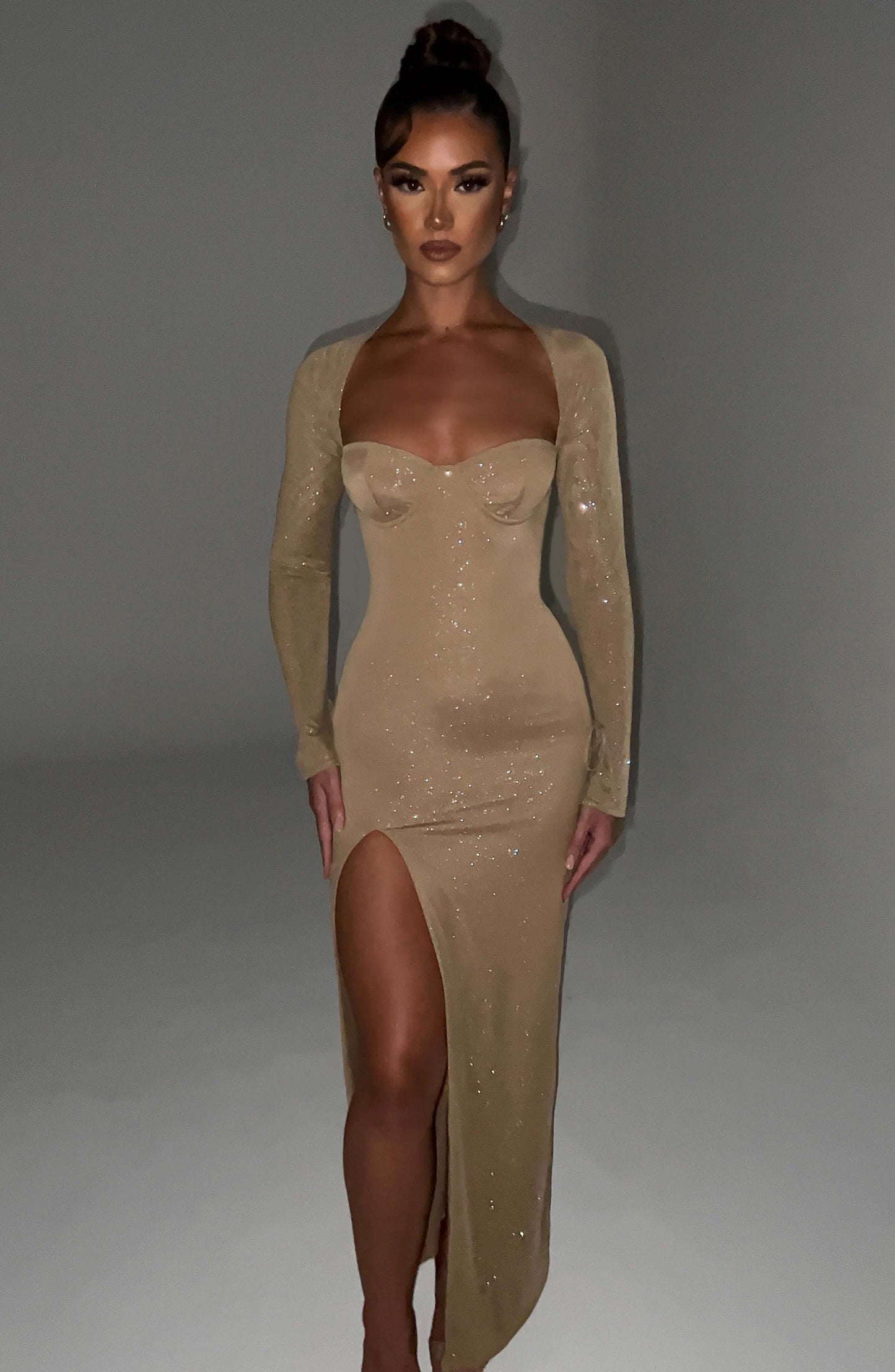 Nadia Maxi Dress Gold Sparkle