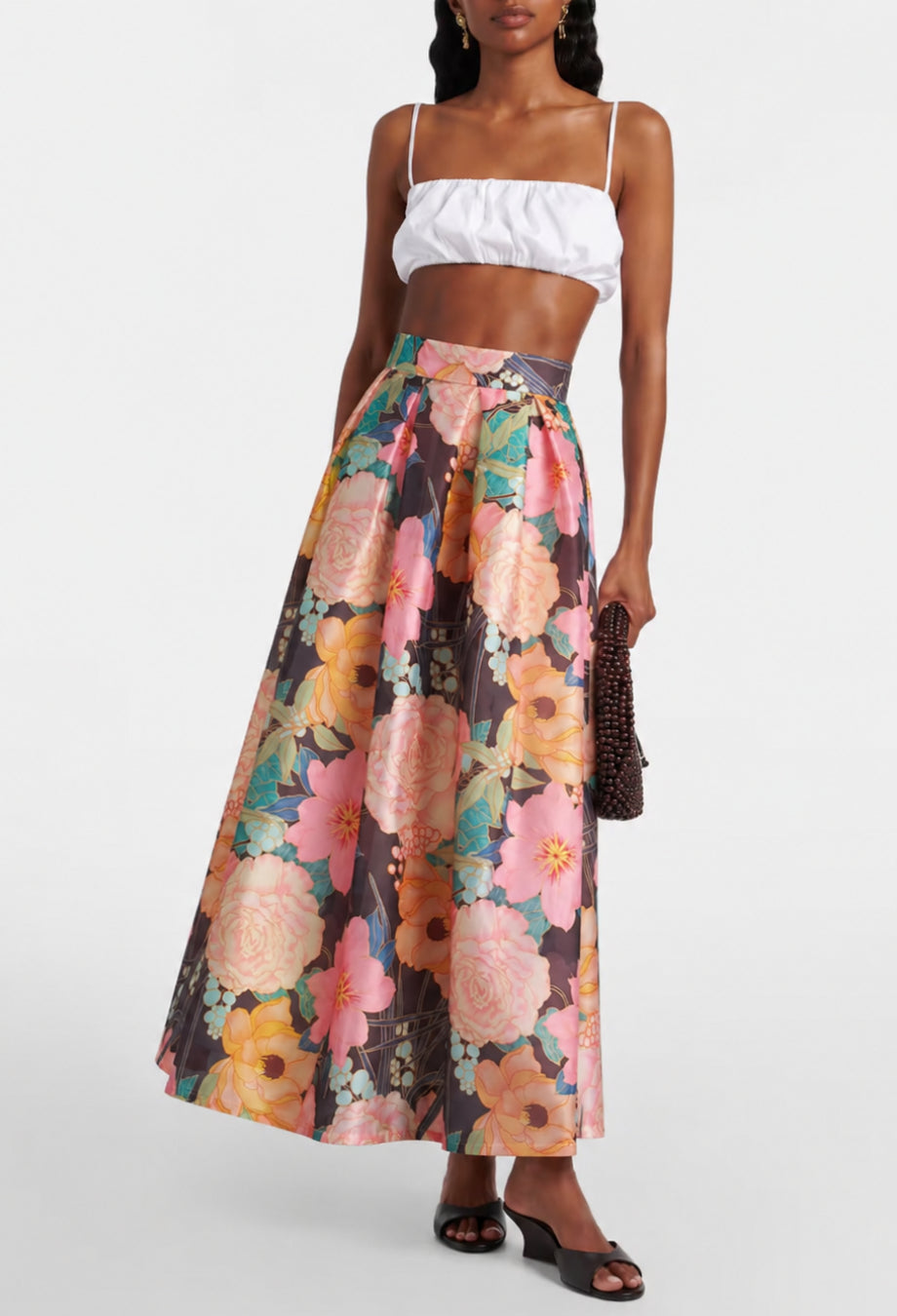 Ottie Vintage Floral Maxi Skirt
