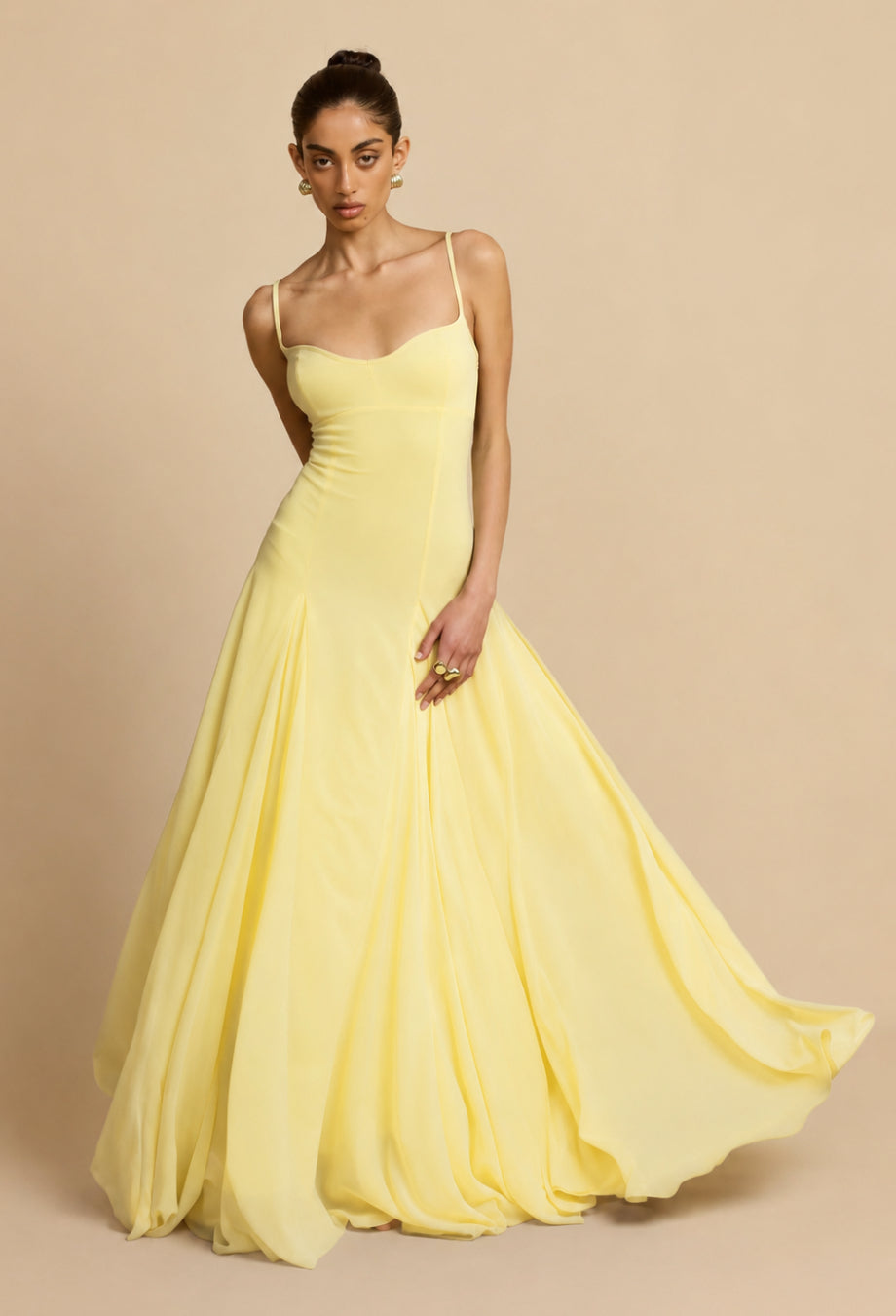Paloma Butter Yellow Maxi Dress for Beach Wedding Guests