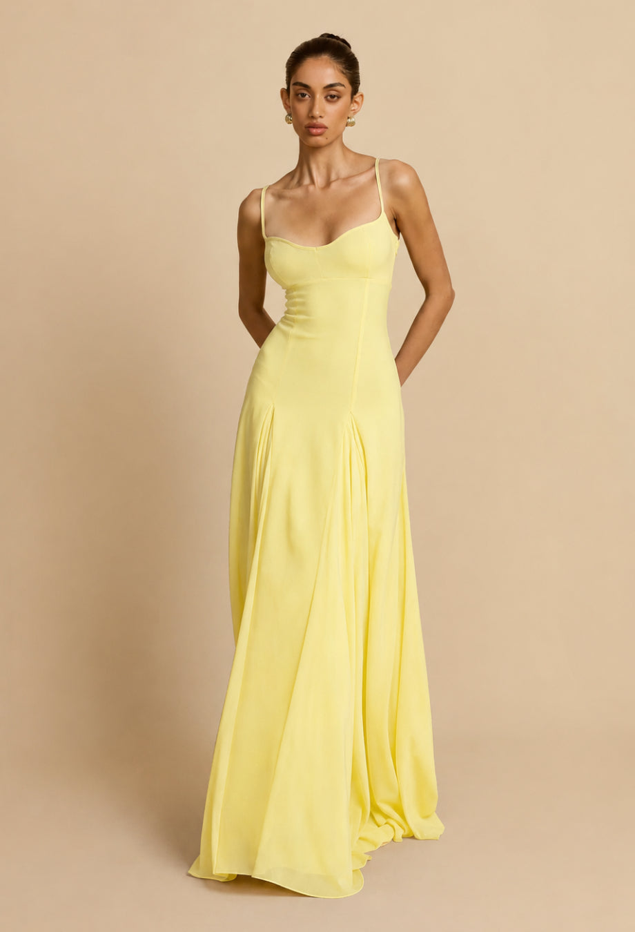 Paloma Butter Yellow Maxi Dress for Beach Wedding Guests
