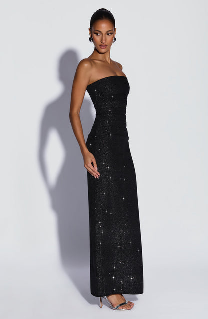 Pandra Maxi Dress Black Sparkle