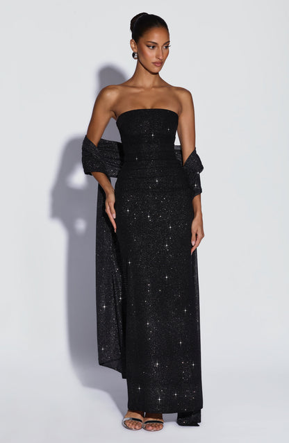 Pandra Maxi Dress Black Sparkle
