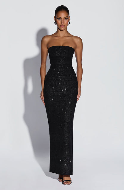 Pandra Maxi Dress Black Sparkle