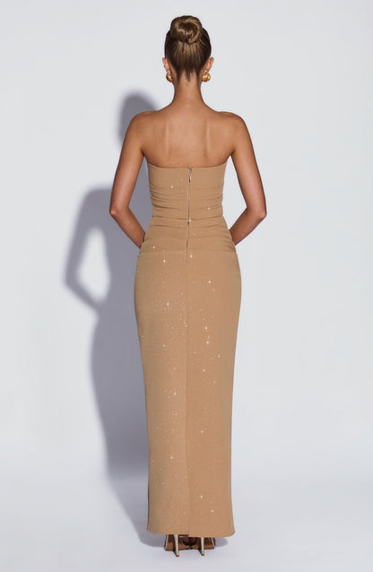 Pandra Maxi Dress Gold Sparkle
