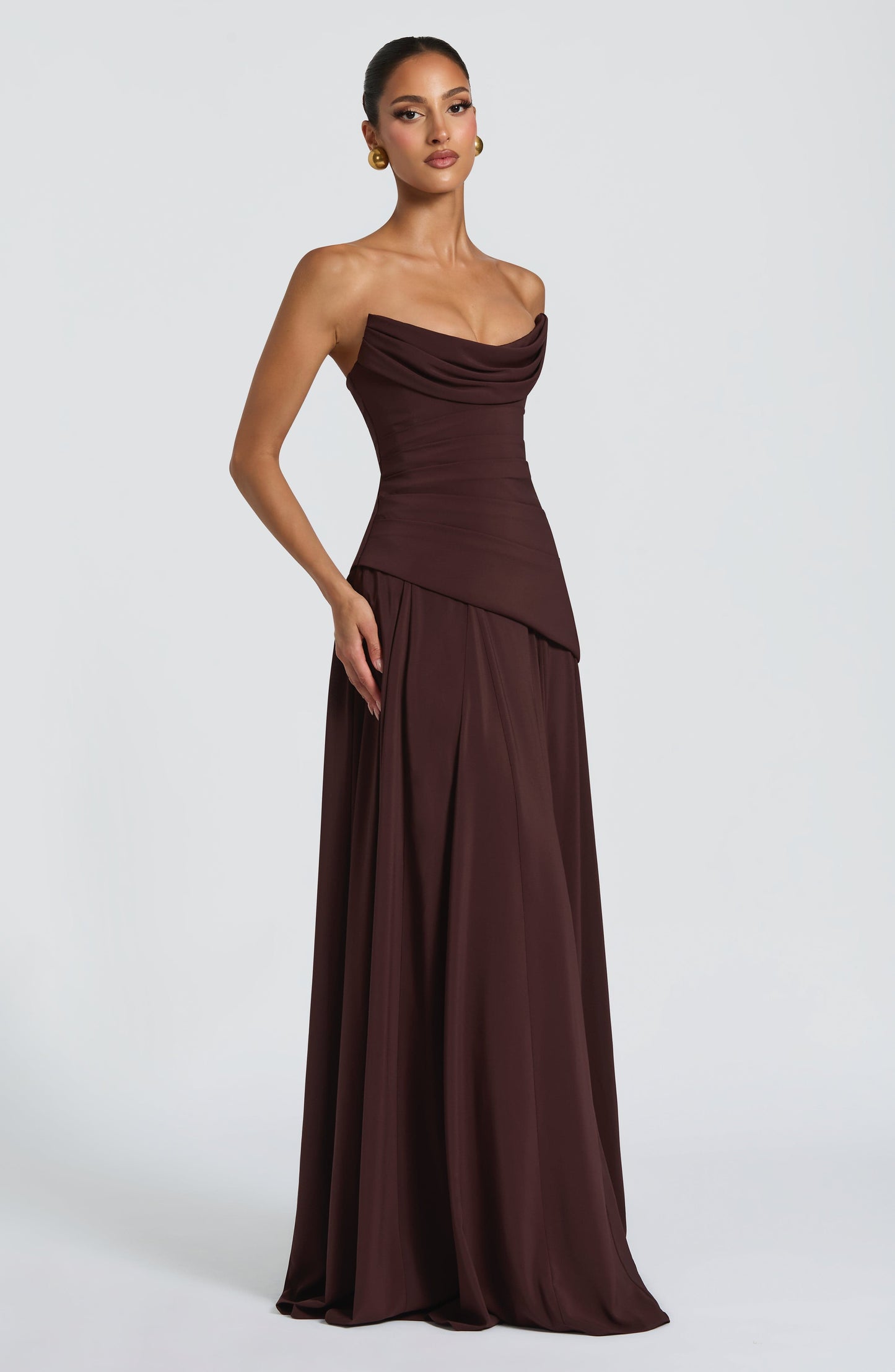 Patricia Maxi Dress Plum Brown
