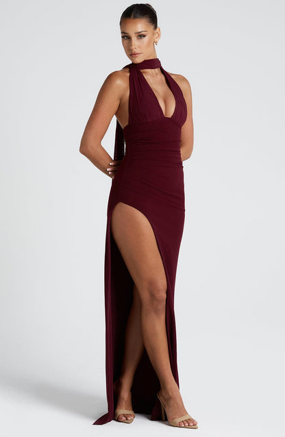 Paulina Maxi Dress Cherry Lacquer