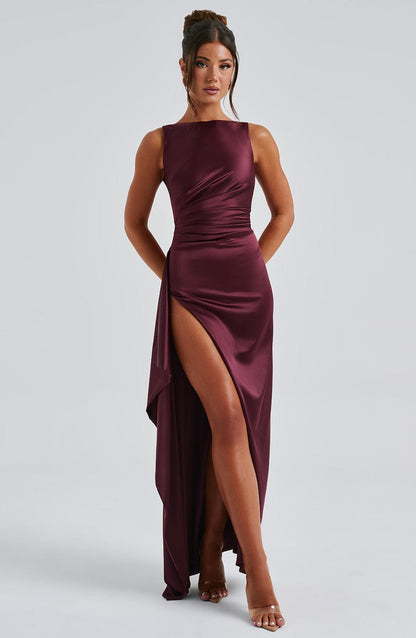 Peggy Maxi Dress Cherry Lacquer