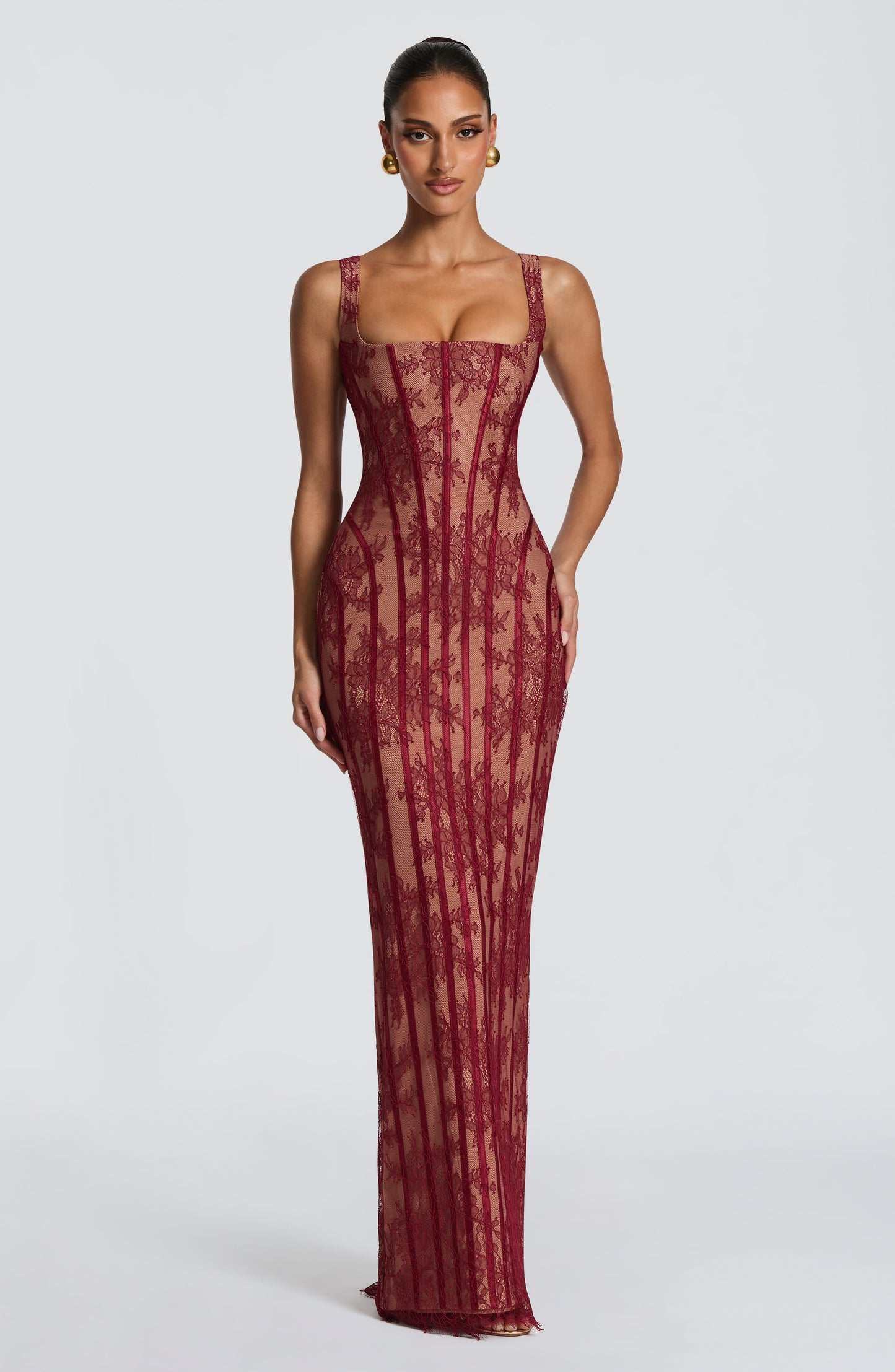 Polina Maxi Dress Burgundy