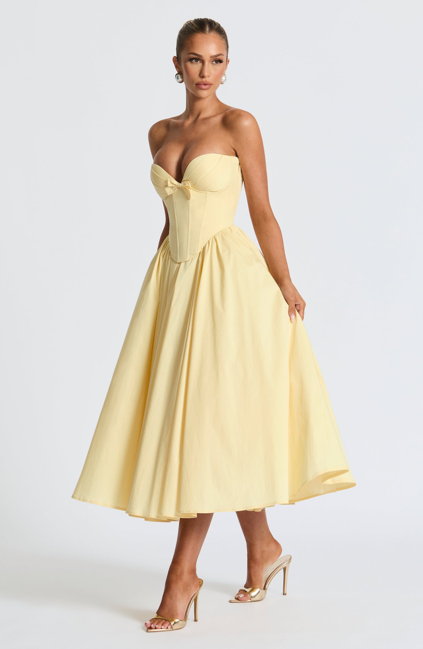 Prim Midi Dress Lemon