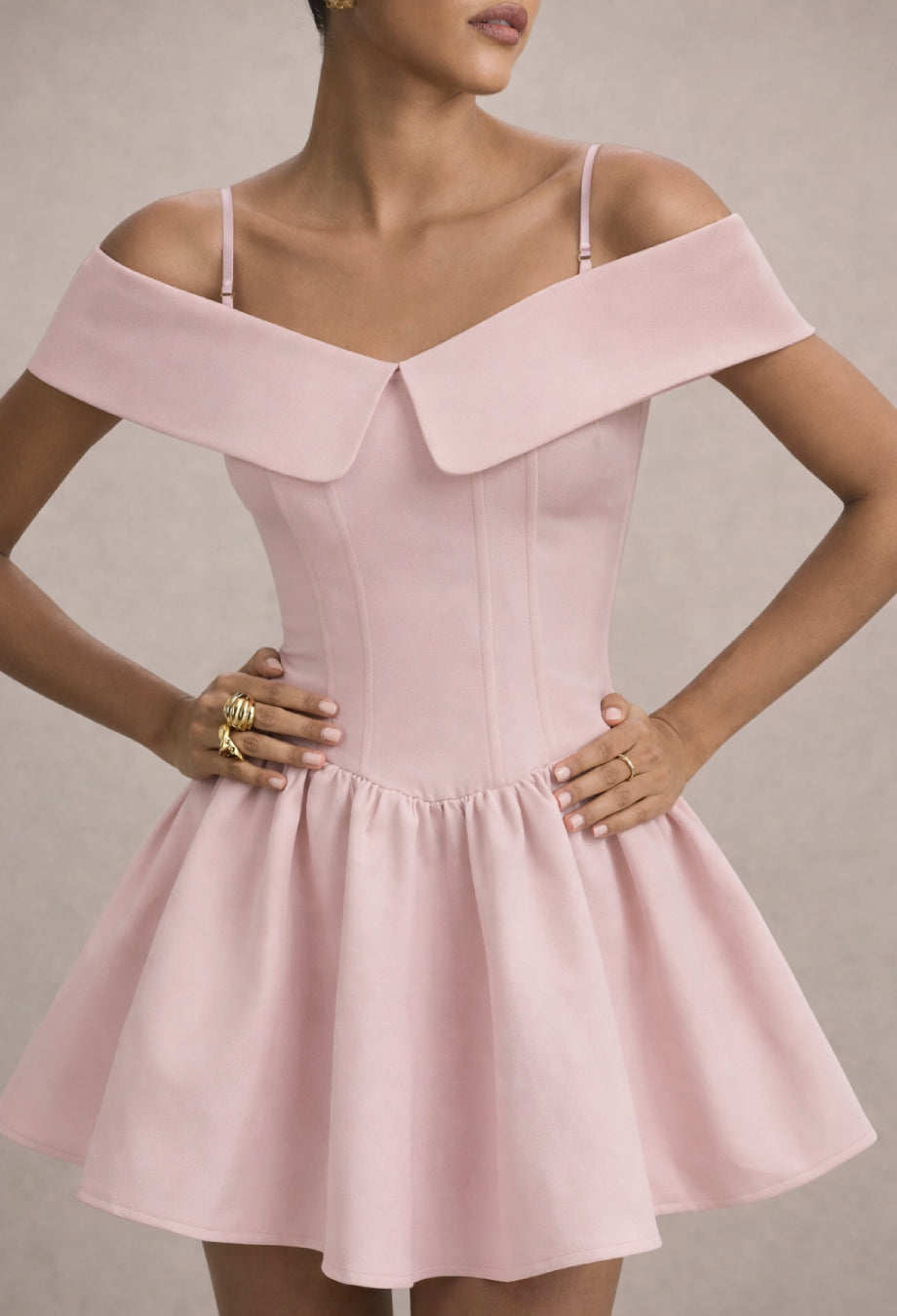 Raquel Babydoll Corset Mini Dress Pink
