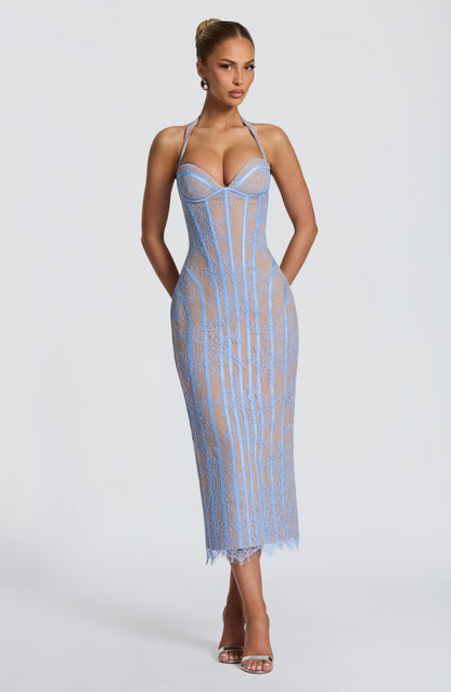 Rona Midi Dress Powder Blue