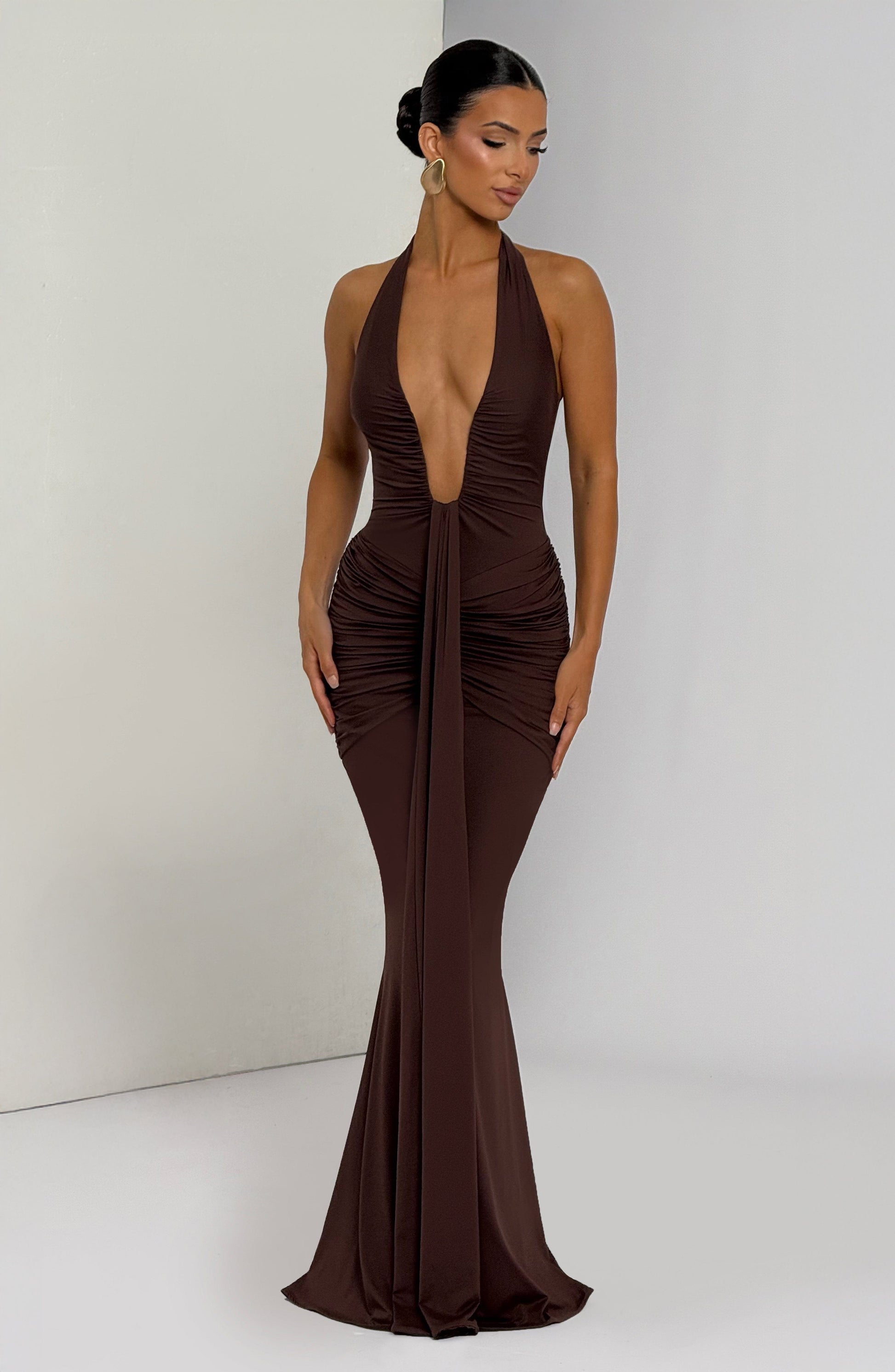 Rosetta Maxi Dress Plum Brown