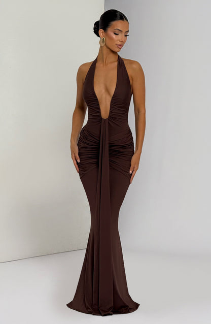 Rosetta Maxi Dress Plum Brown