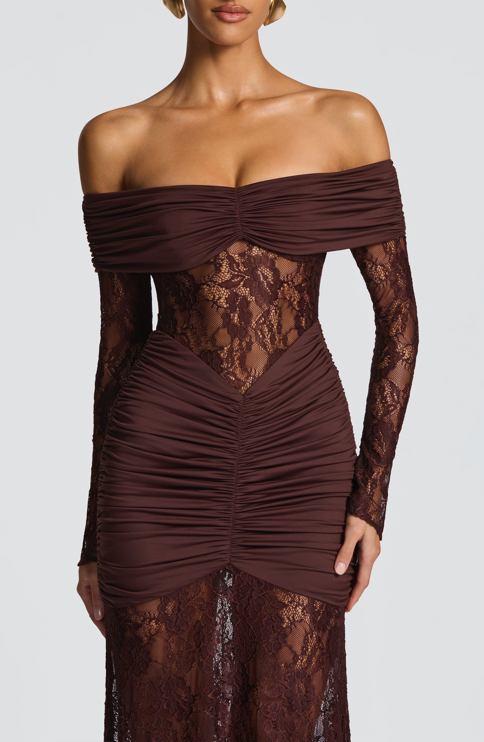 Sauline Maxi Dress Plum Brown