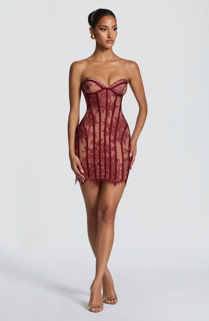Sian Mini Dress Burgundy
