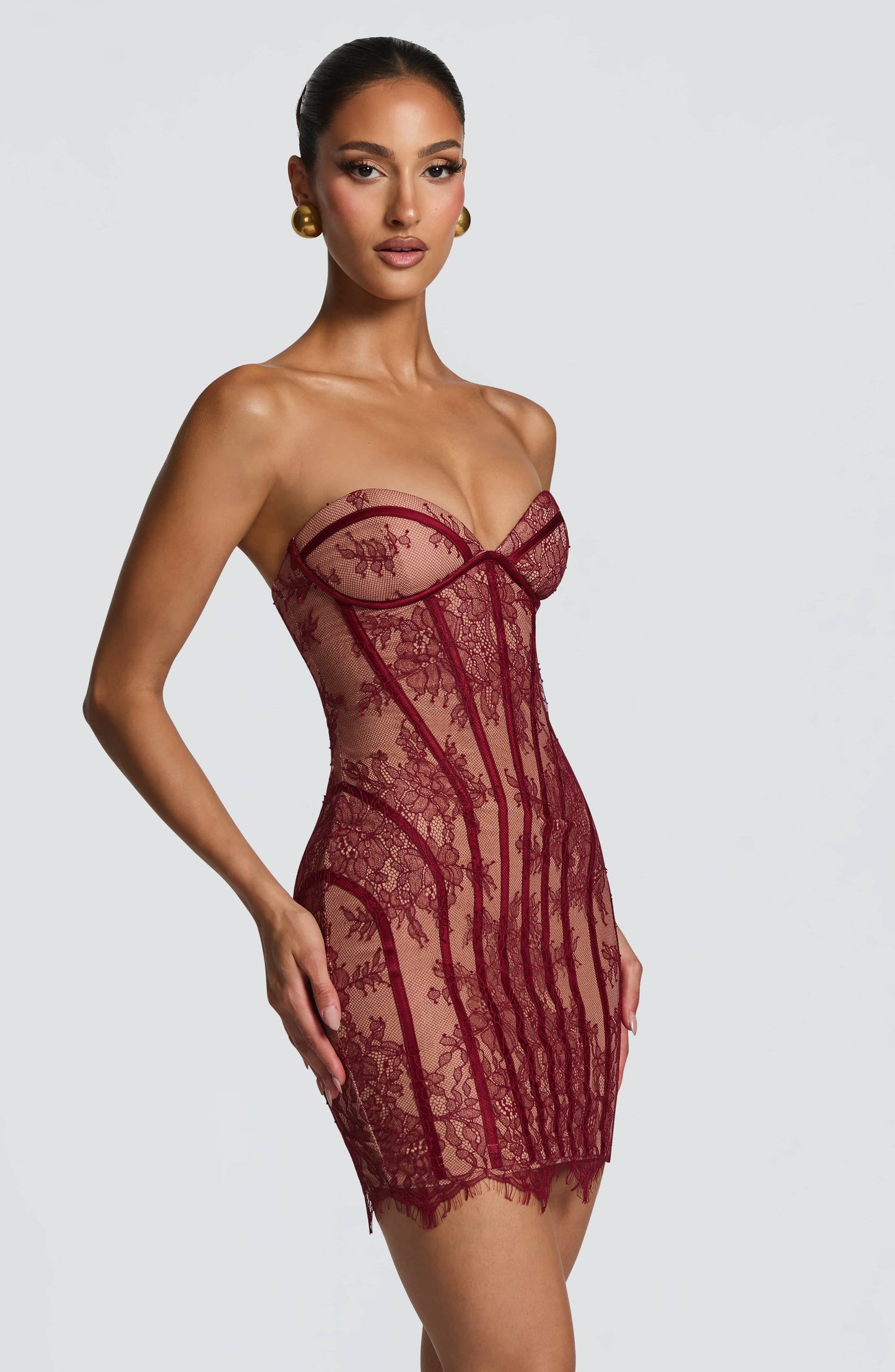 Sian Mini Dress Burgundy
