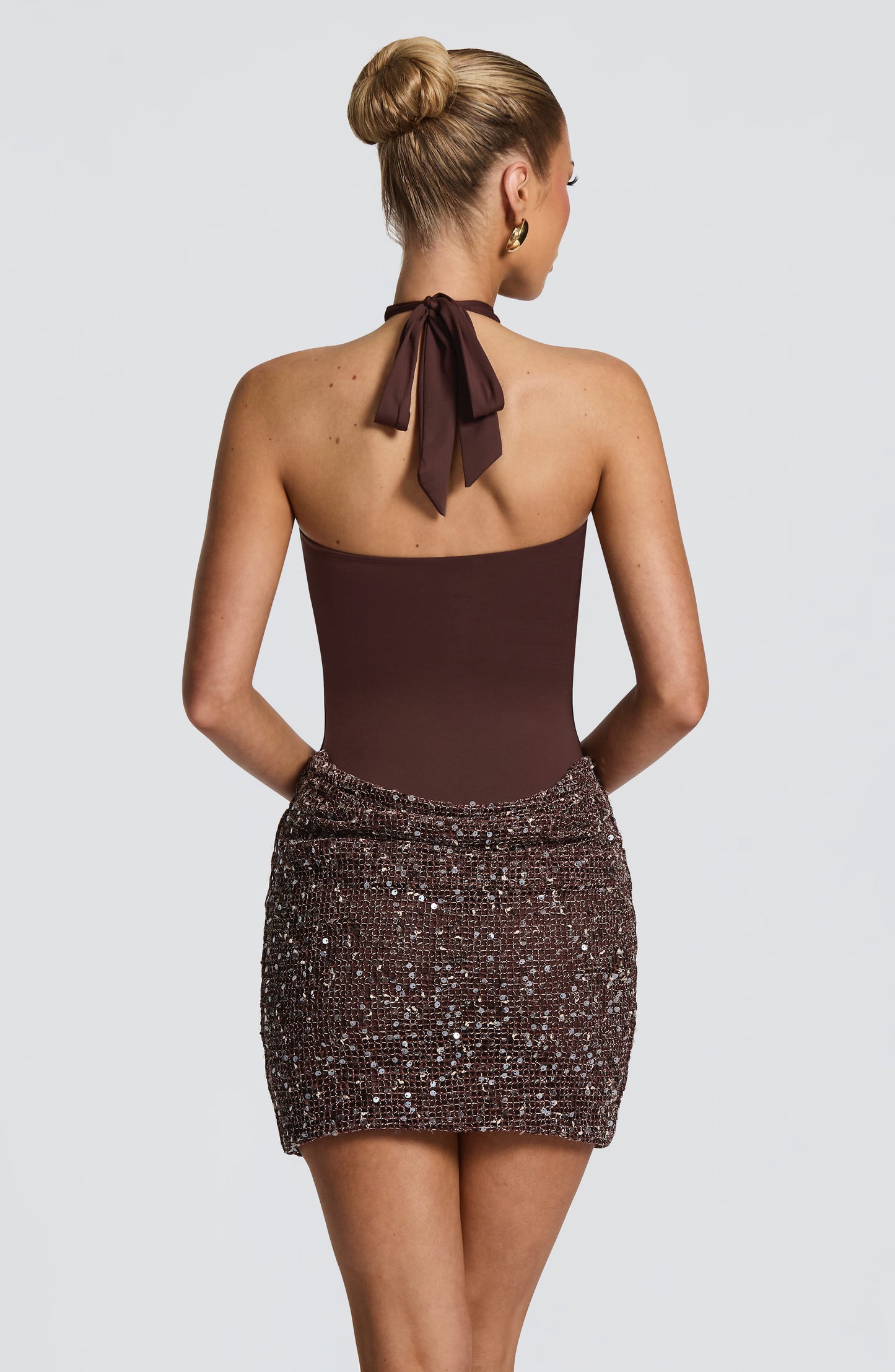 Solea Mini Dress Plum Brown