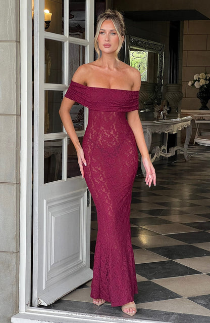 Stephanie Maxi Dress Burgundy