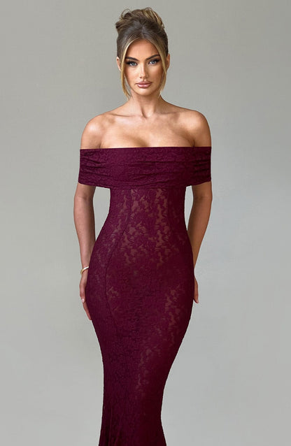 Stephanie Maxi Dress Burgundy