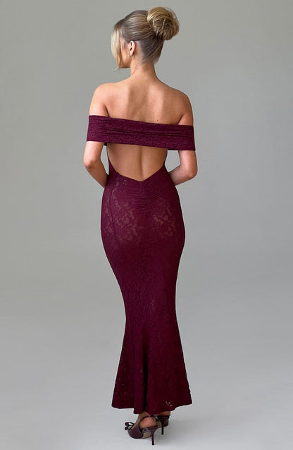 Stephanie Maxi Dress Burgundy
