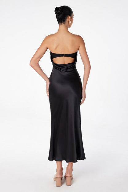 Ruthie Satin Strapless Maxi Dress