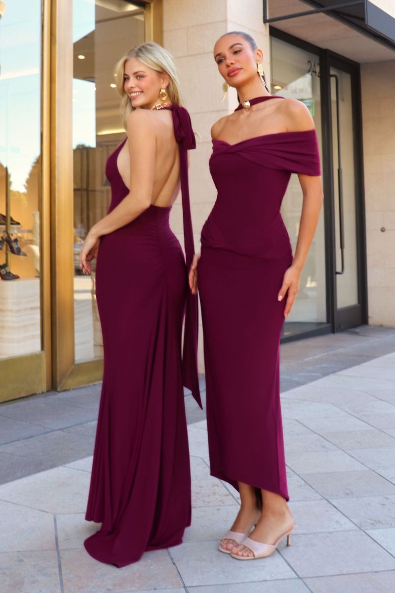 Kara Maxi Adjustable Halter Tie Dress