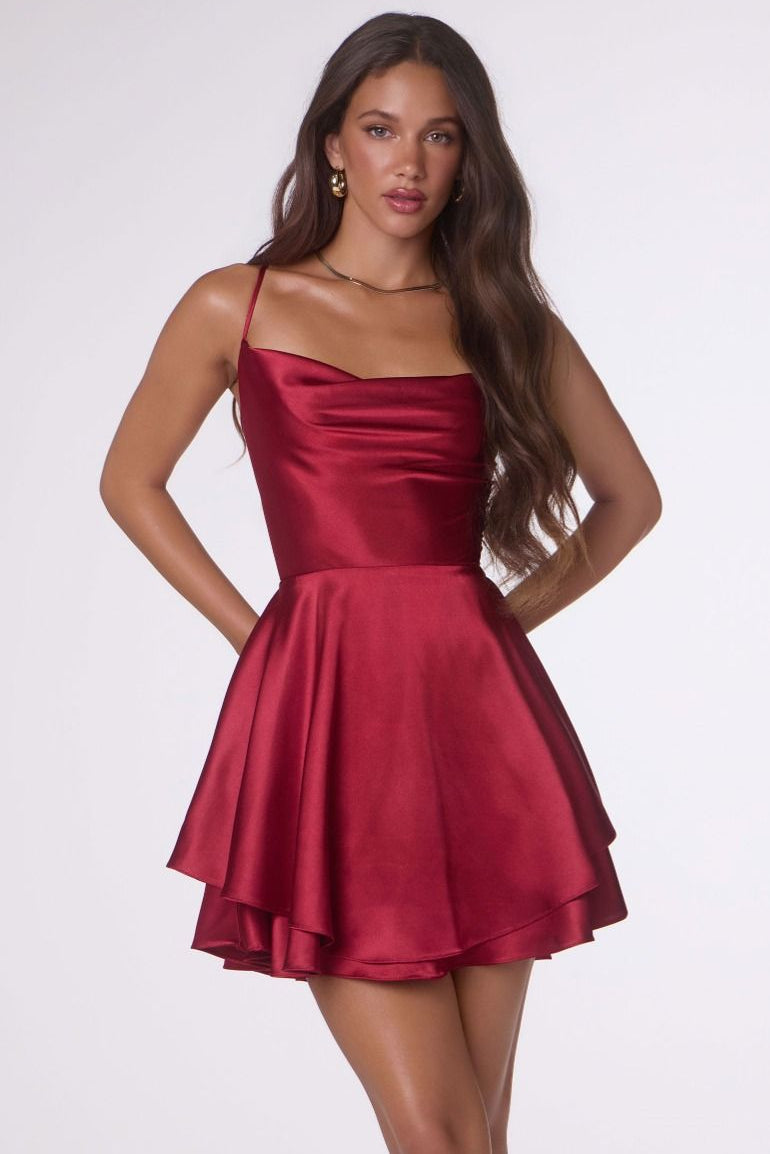 Charmaine Mini Dress Satin Cocktail Dress