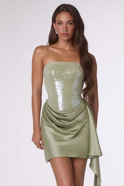 Lachlan Mini Dress Sequin & Satin Cocktail Dress