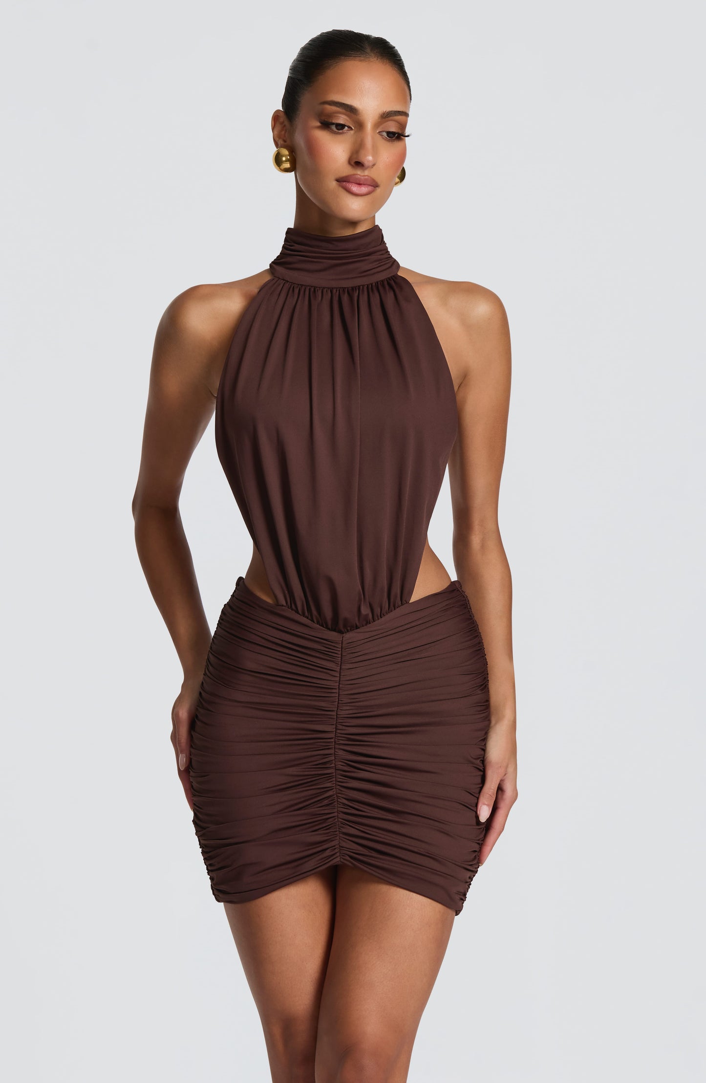 Thekla Mini Dress Plum Brown