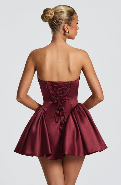 Trinity Mini Dress Cherry Lacquer