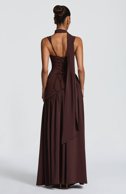 Tullulah Maxi Dress Plum Brown