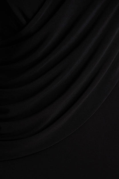 Daphira | Black Extreme-Plunge Neck Maxi Dress