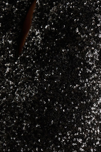 Renelle | Black Sequin Halter Neck Maxi Dress