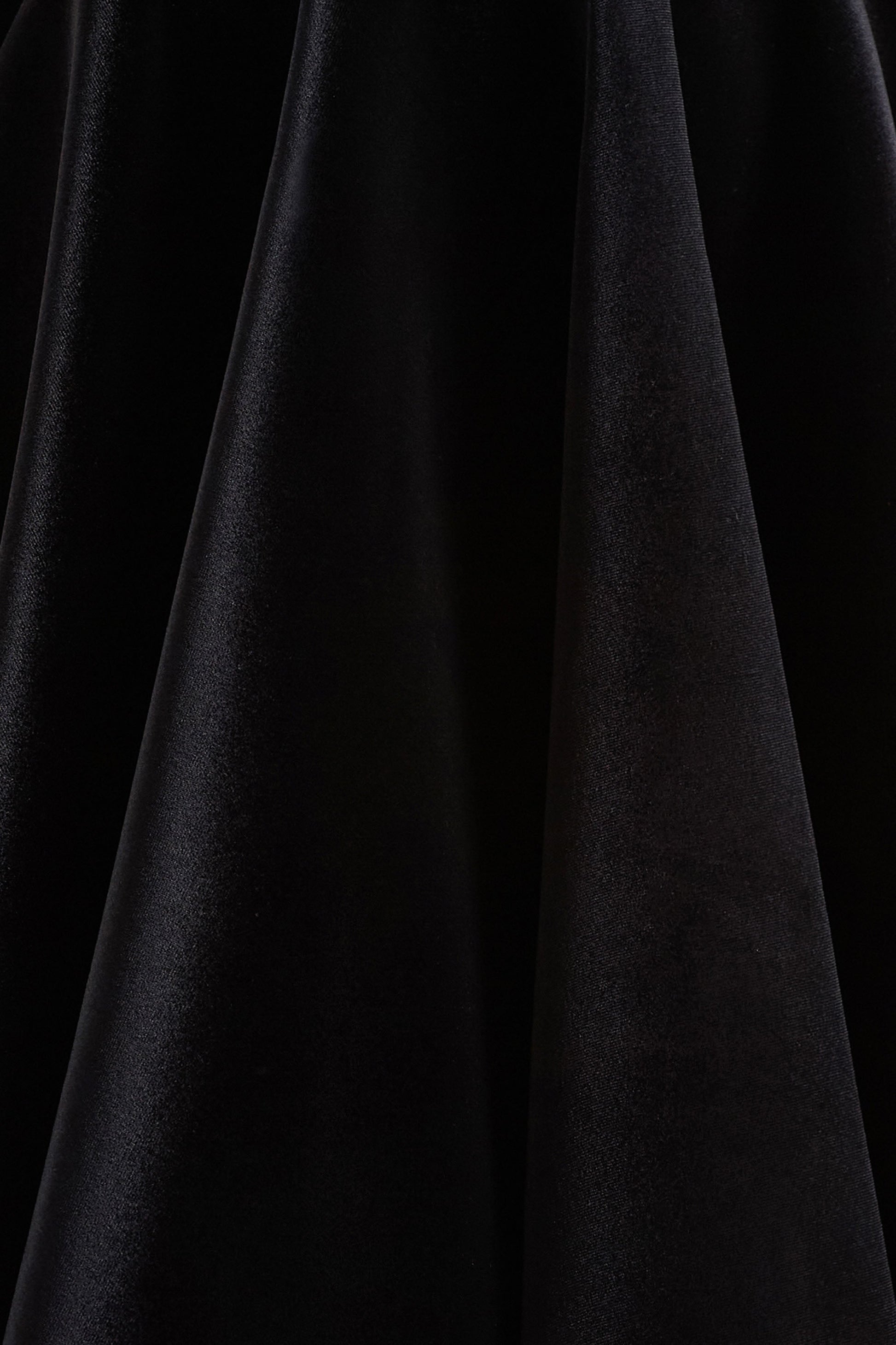 Priya | Black Velvet Mini Dress With Puff Sleeves