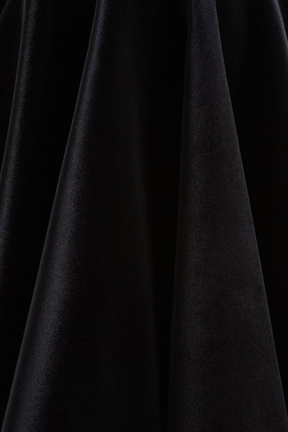 Priya | Black Velvet Mini Dress With Puff Sleeves